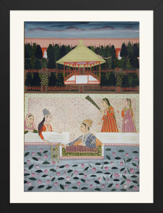 A Prince and Princess on a Terrace — Restored Indian Court Wall Art — view 8