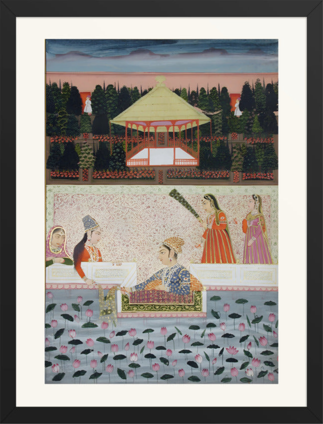 A Prince and Princess on a Terrace — Restored Indian Court Wall Art — view 9
