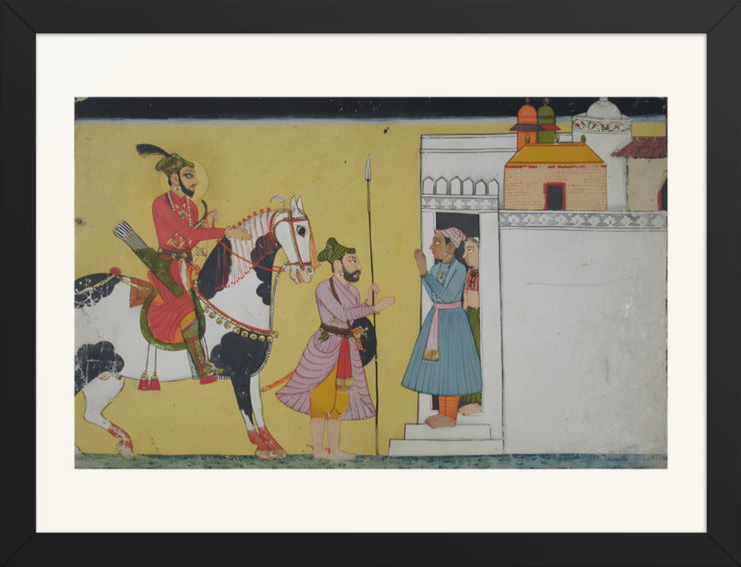 A Prince Hunting Deer — Restored Rajput Wall Art — view 9