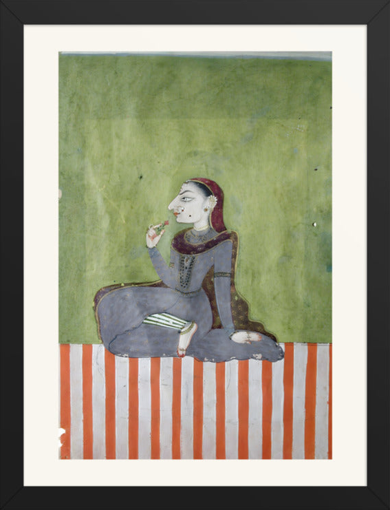 A Princess Smelling a Flower — Restored Indian Court Wall Art — view 8