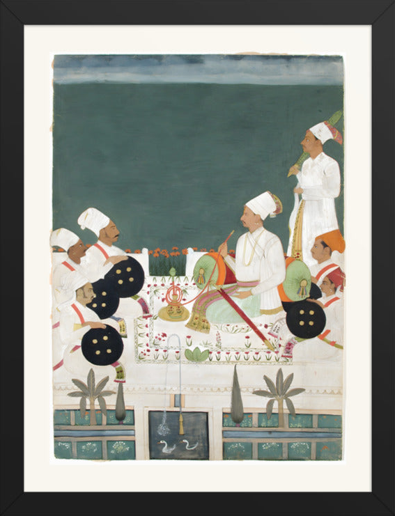 A Rathore Chief with His Kinsmen — Restored Rajput Wall Art — view 8