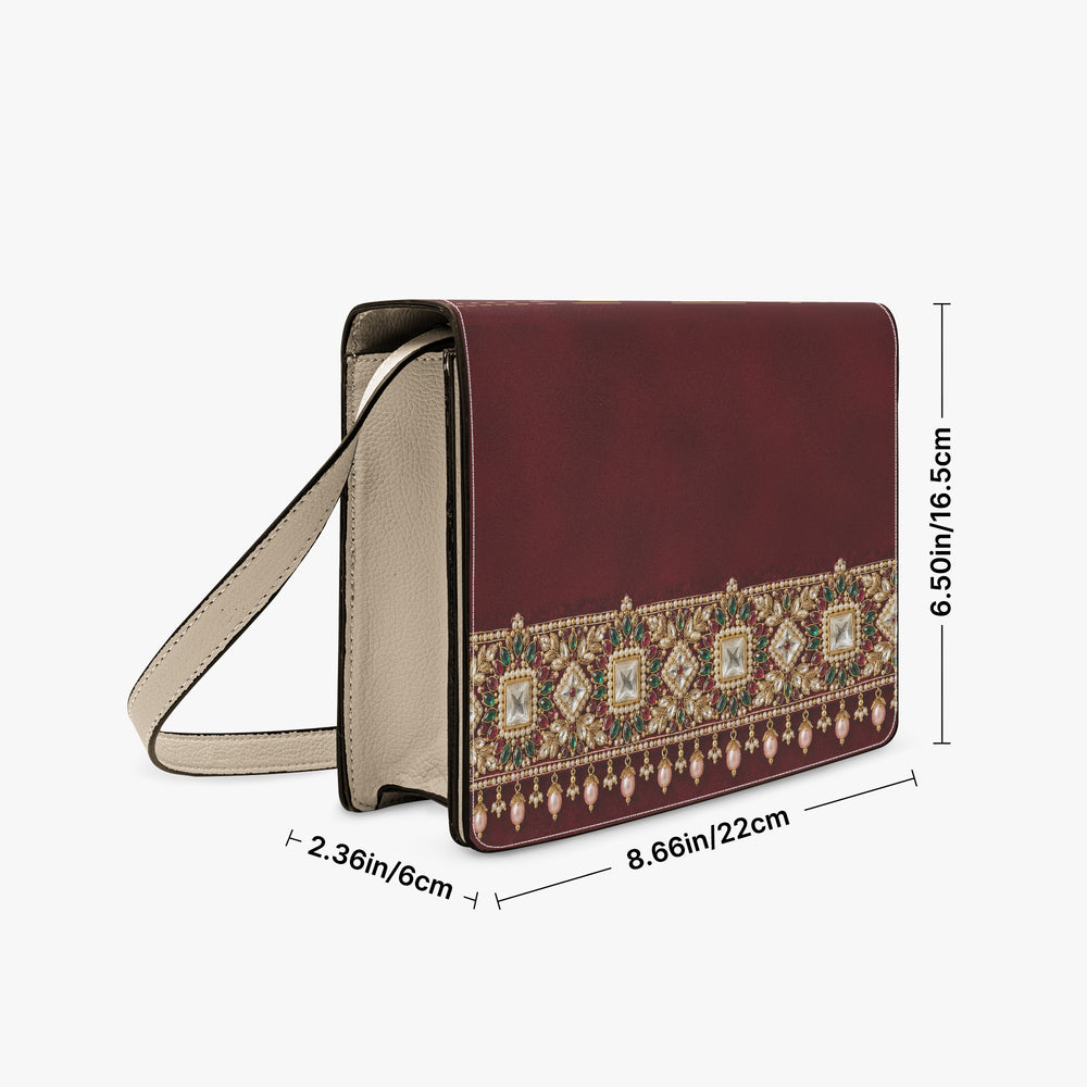 Kundan Potli — Maroon Velvet Book Crossbody Bag — view 5