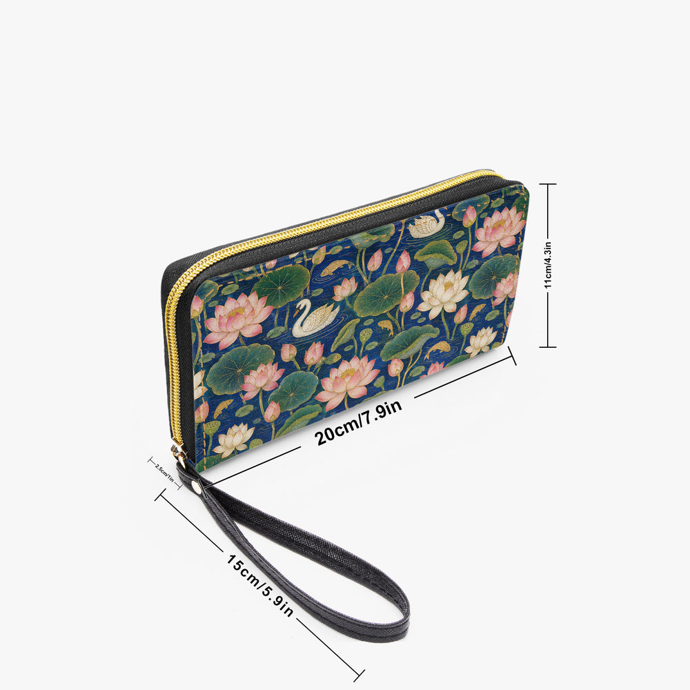 Kamal Talai — Lotus Pond Navy Wristlet Clutch Wallet — view 3