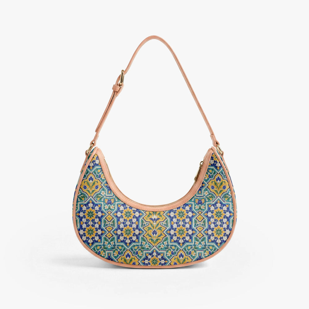 Kashi Tile — Lapis & Turquoise Crescent Shoulder Bag — view 6