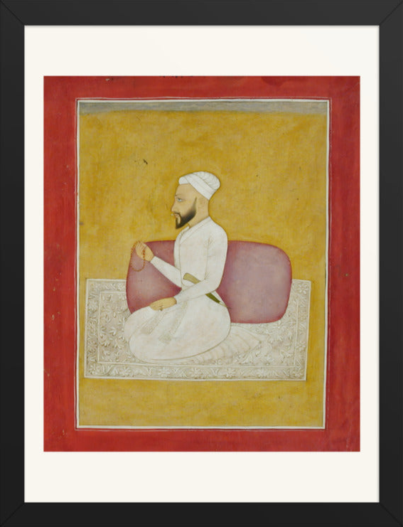 Adina Beg Khan at His Prayer Beads — Restored Mughal Wall Art — view 8