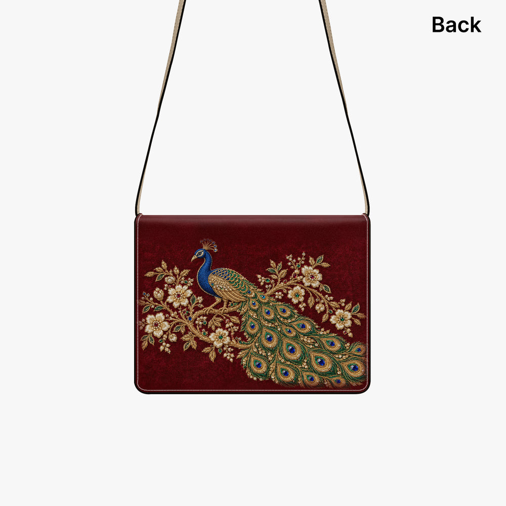 Zardozi Peacock — Maroon & Gold Book Crossbody Bag — view 2