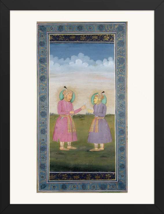 Akbar Presents a Jewelled Feather — Restored Mughal Wall Art — view 8