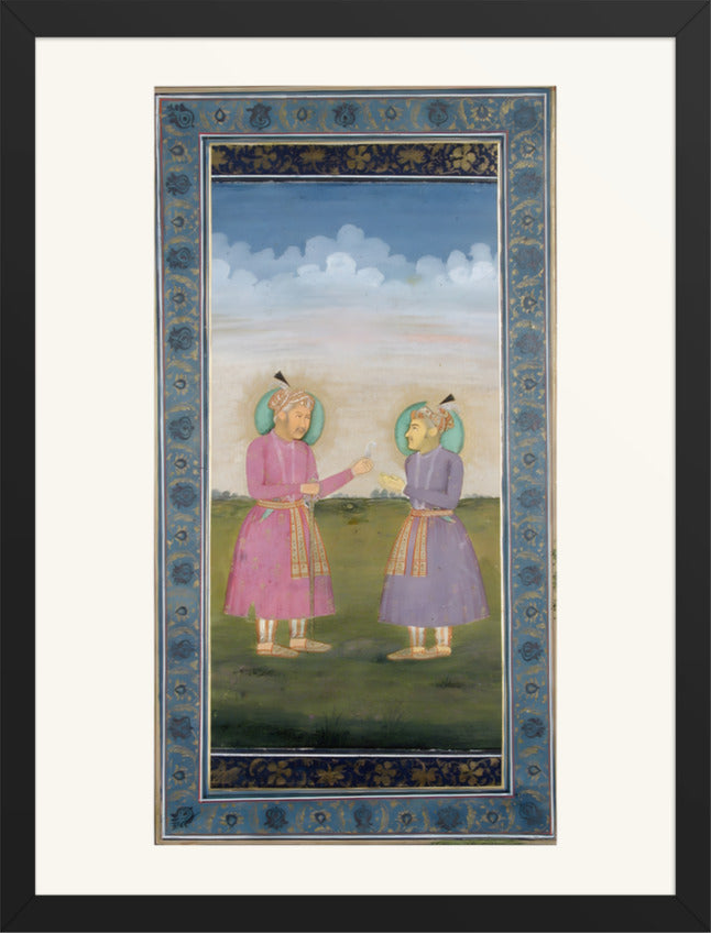 Akbar Presents a Jewelled Feather — Restored Mughal Wall Art — view 9