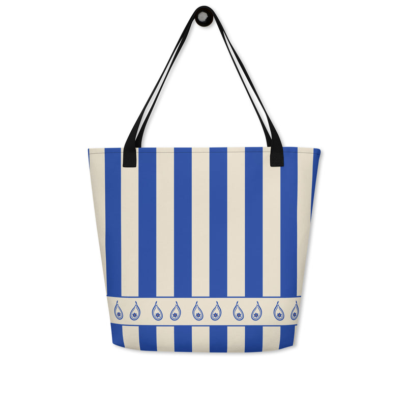 Cobalt Market Stripe — Buta Tote Bag