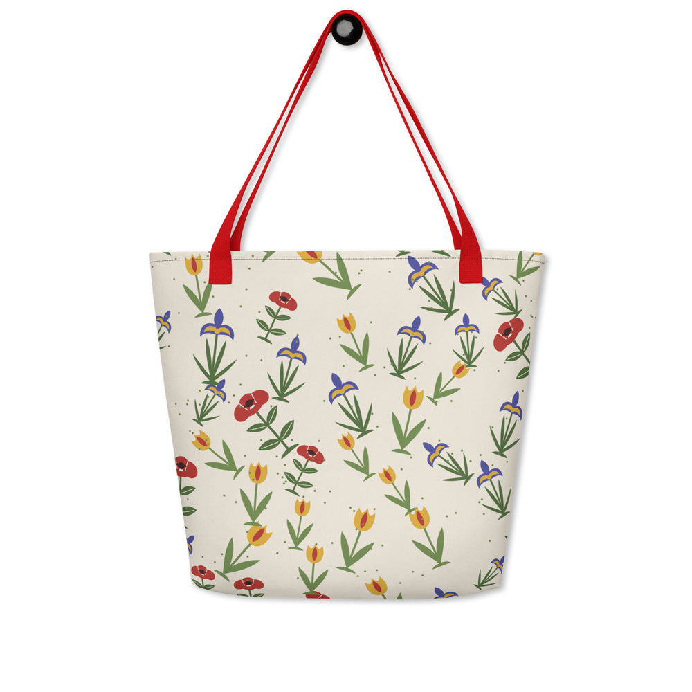 Mughal Flora — Poppy, Tulip & Iris Tote Bag — view 4