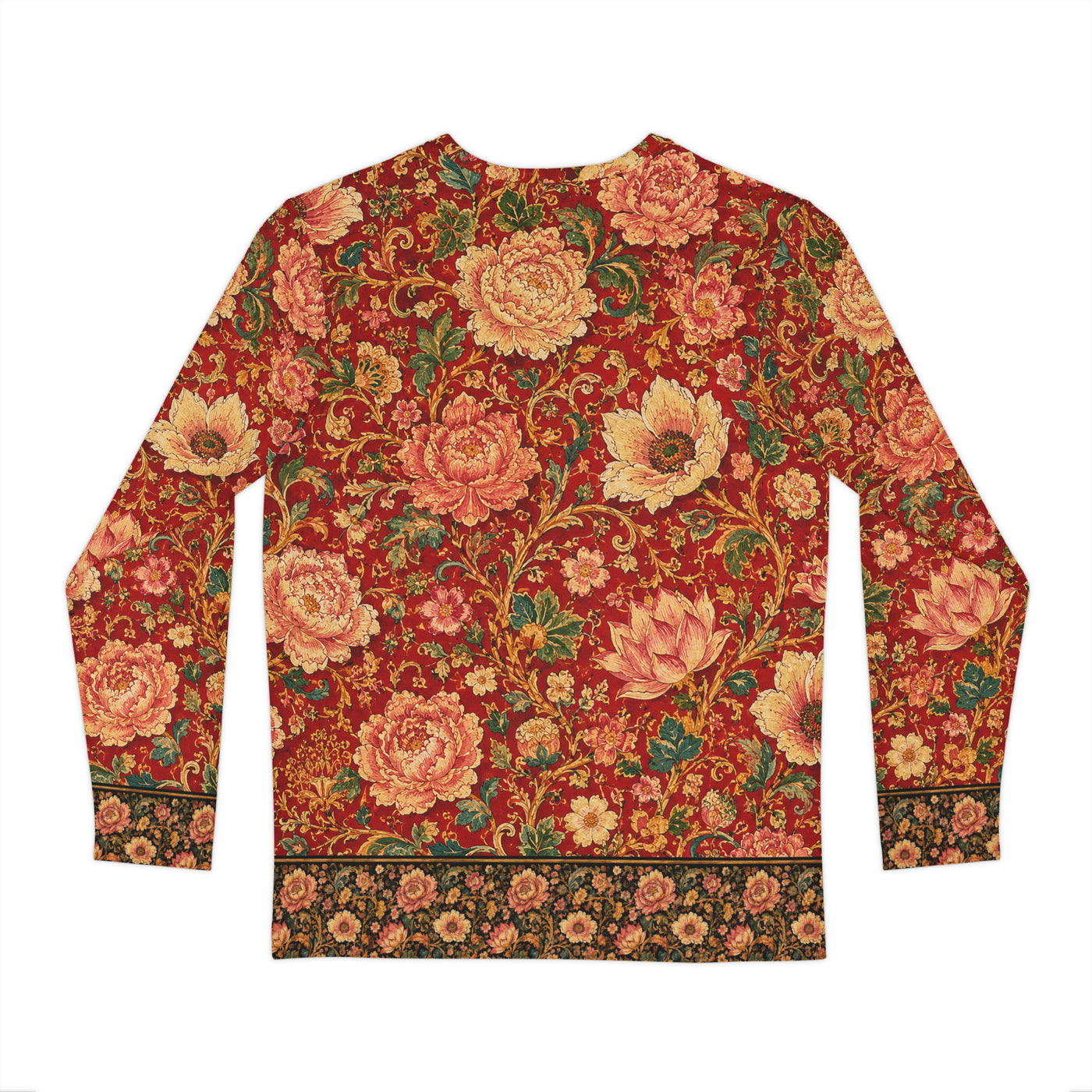 Gulshan Crimson — Mughal Floral Long Sleeve Shirt — view 1