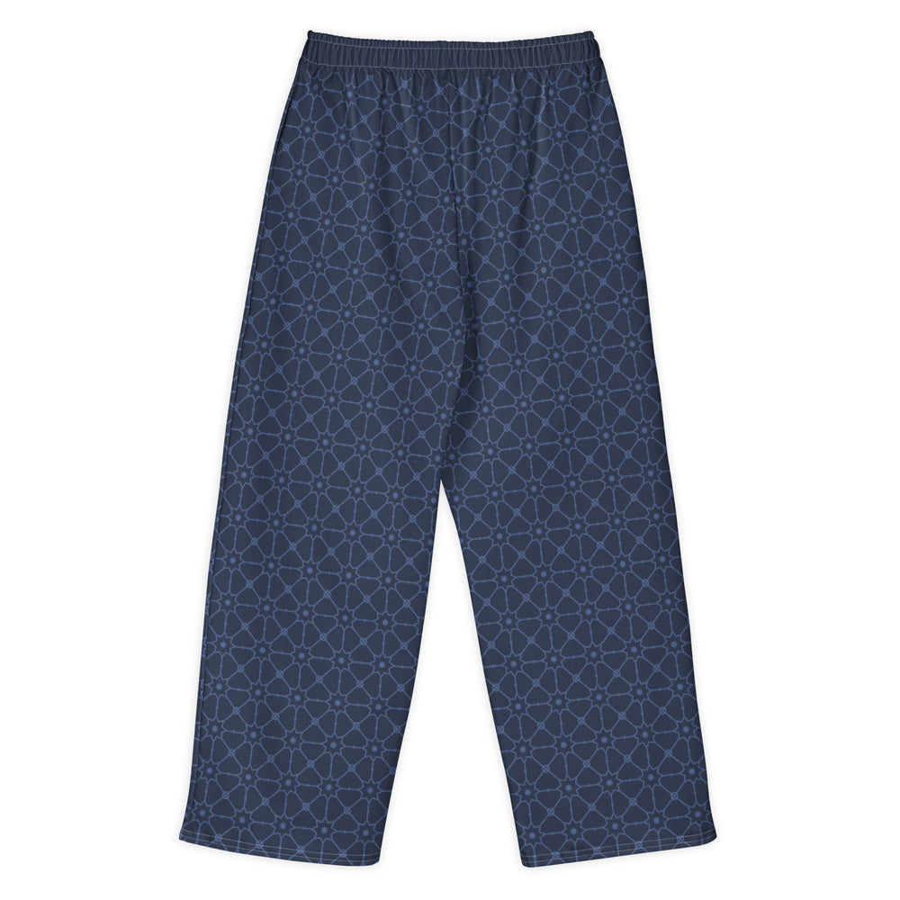 Jali — Indigo Lattice Wide-Leg Trousers — view 6