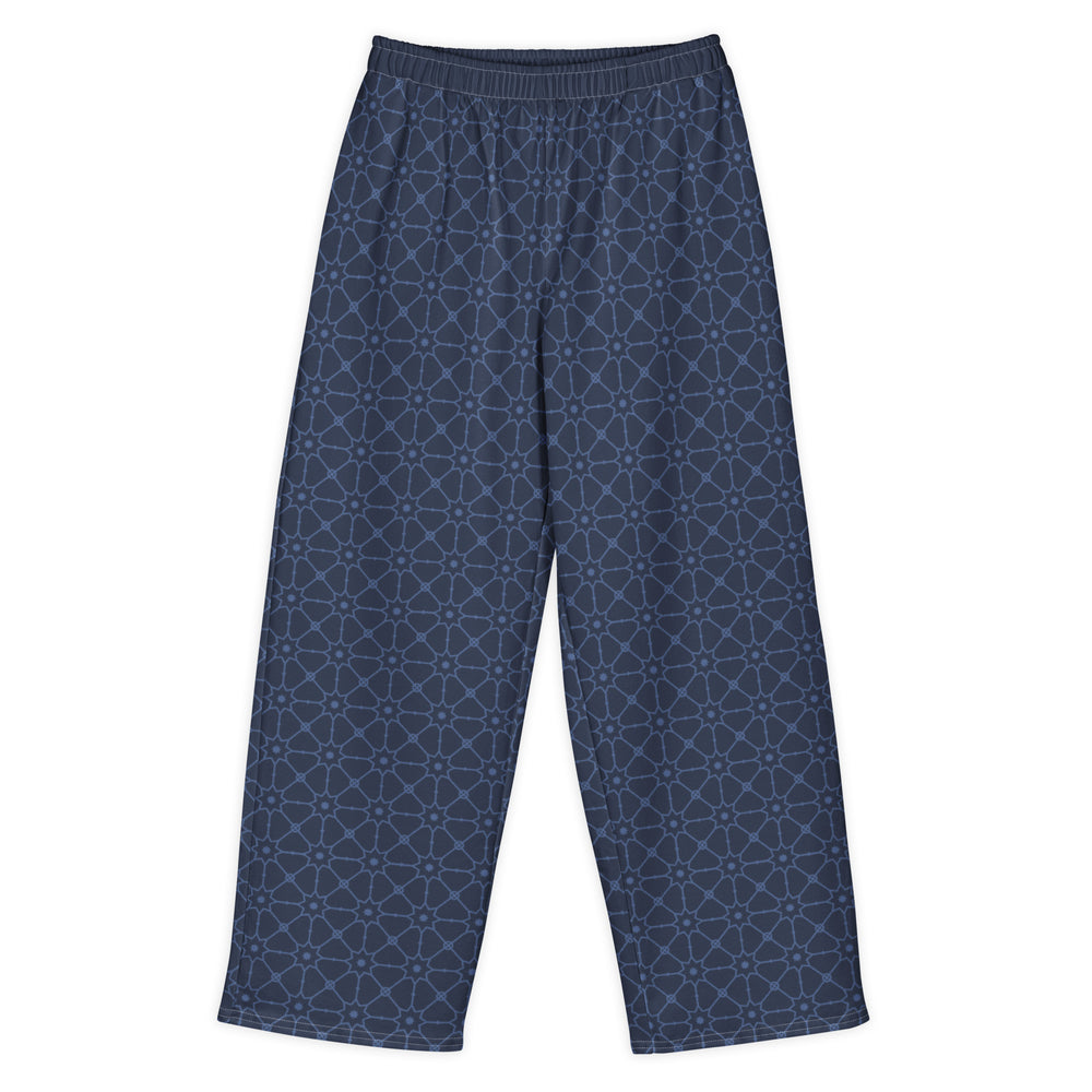 Jali — Indigo Lattice Wide-Leg Trousers — view 5
