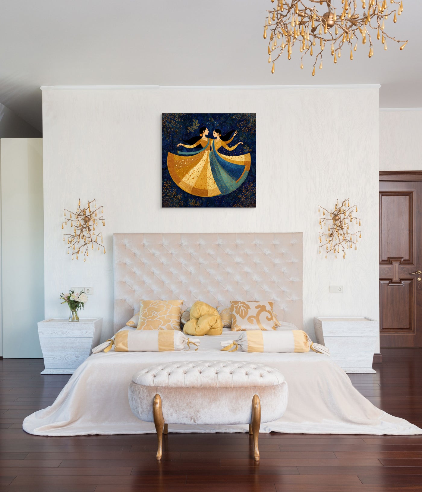 Golden Waltz – Mughal-Inspired Dance Canvas — view 11