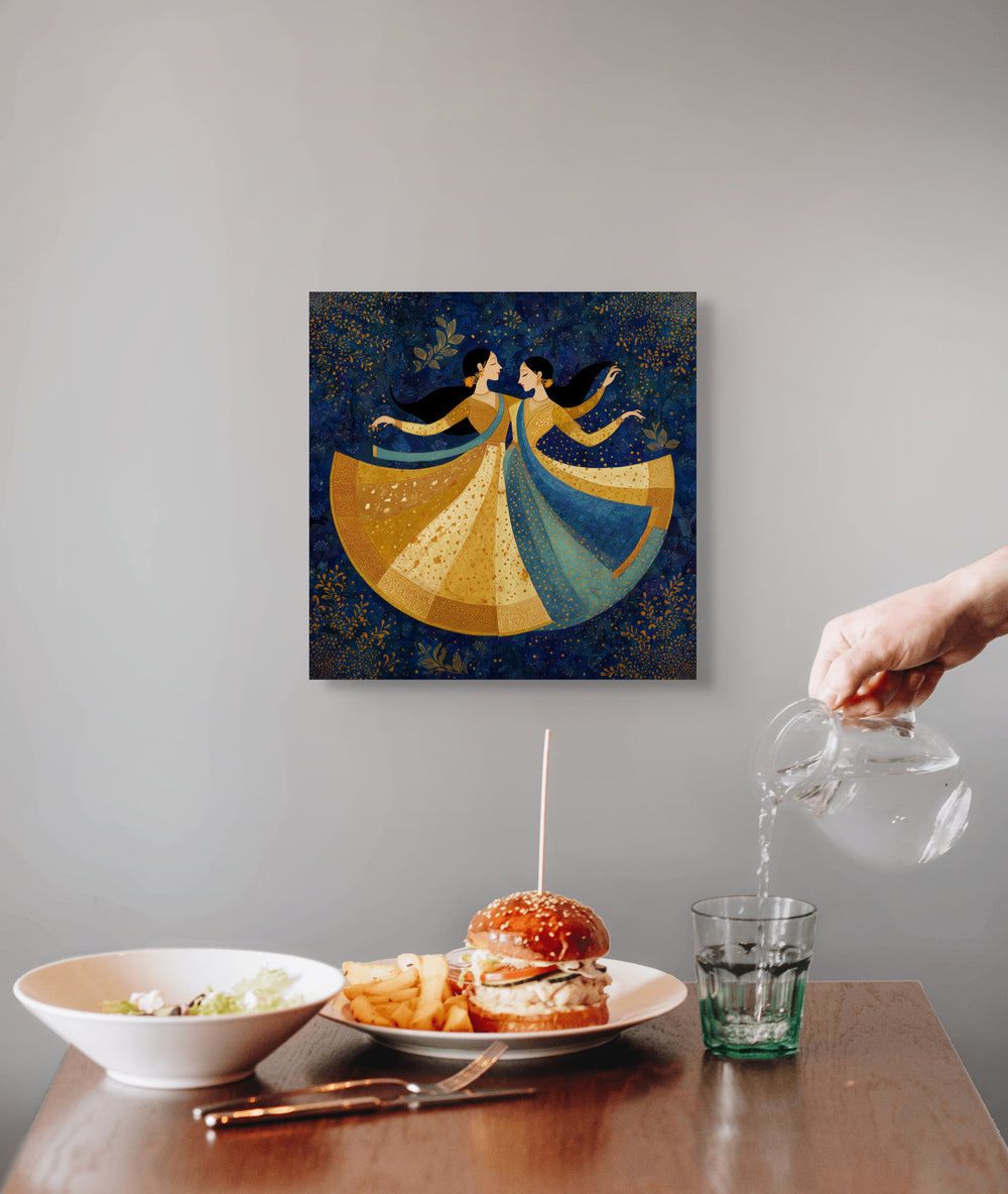 Golden Waltz – Mughal-Inspired Dance Canvas — view 13