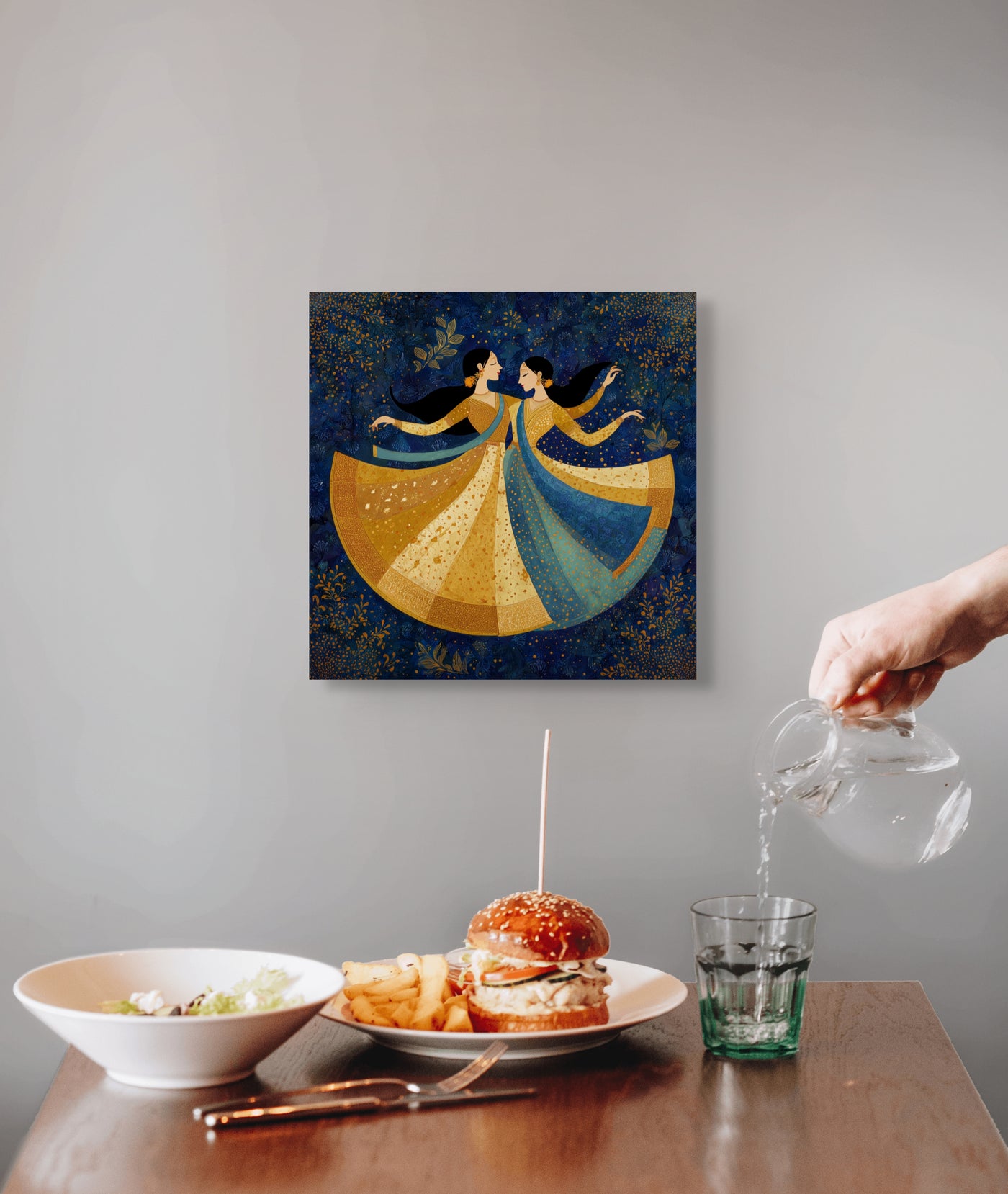 Golden Waltz – Mughal-Inspired Dance Canvas — view 13