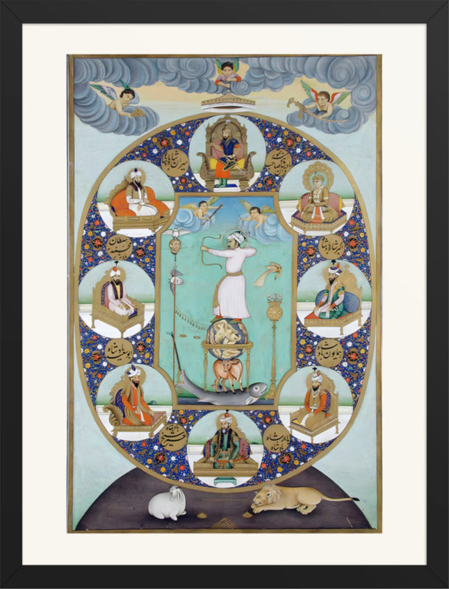 An Allegorical Portrait of Jahangir — Restored Mughal Wall Art — view 12