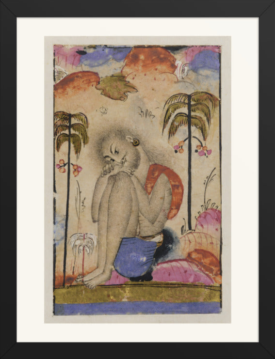 An Ascetic Beneath a Tree — Restored Indian Court Wall Art — view 8
