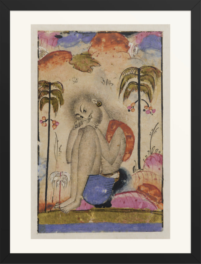 An Ascetic Beneath a Tree — Restored Indian Court Wall Art — view 9
