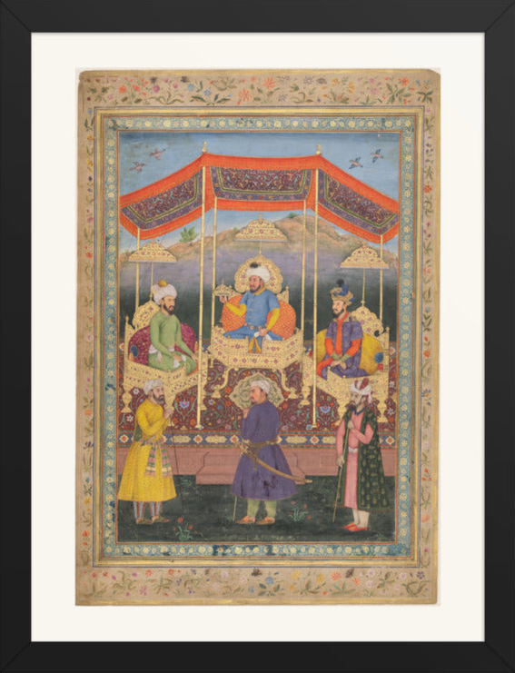 An Assembly of Mughal Emperors — Restored Mughal Wall Art — view 11