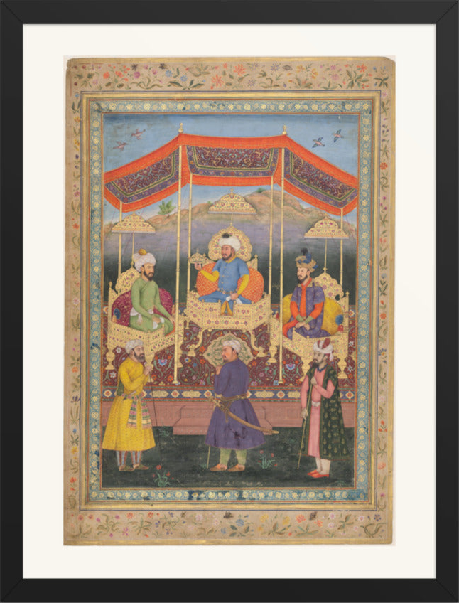 An Assembly of Mughal Emperors — Restored Mughal Wall Art — view 12