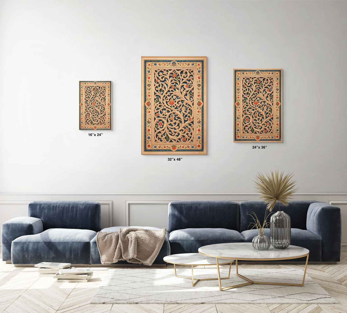 Arabesque Jaali Garden – Mughal Vine Lattice Canvas — view 5