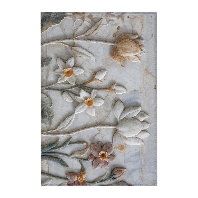 3D Floral Relief Area Rug