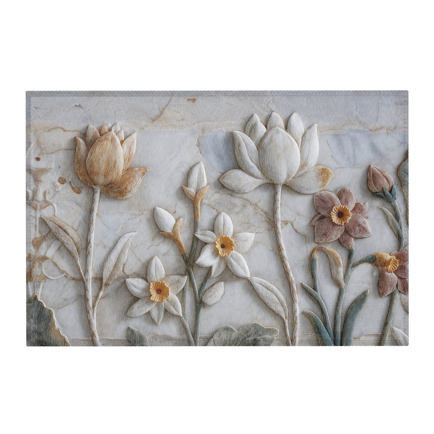 3D Floral Relief Area Rug — view 1