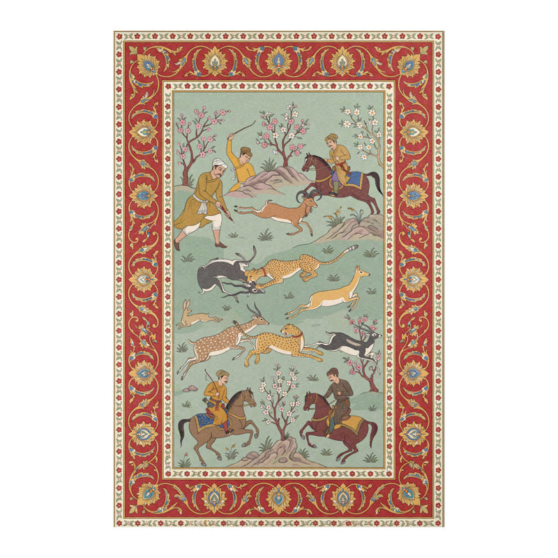 Shikar — Mughal Hunting Scene Area Rug