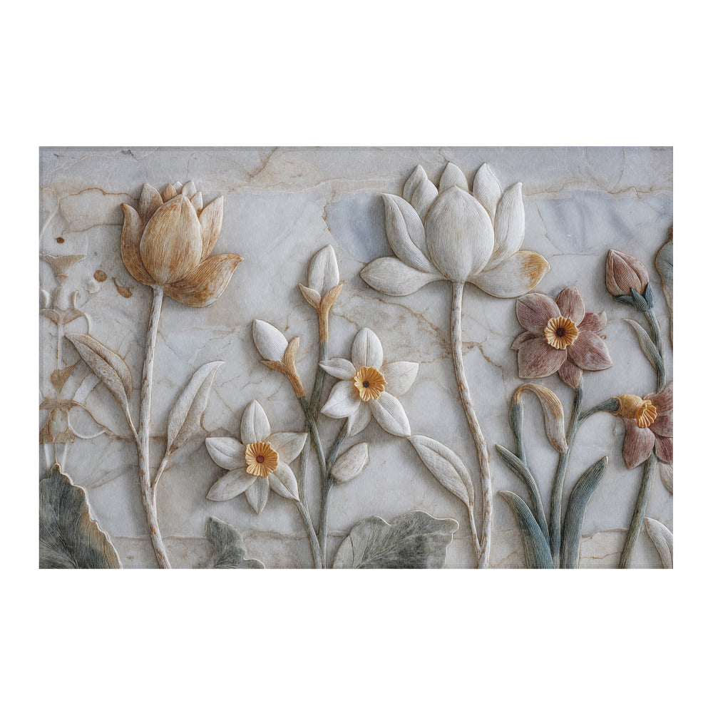 3D Floral Relief Area Rug — view 2