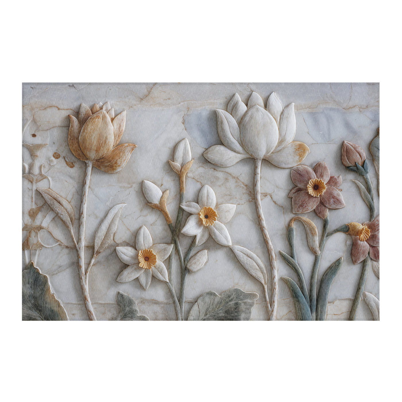 3D Floral Relief Area Rug — view 2