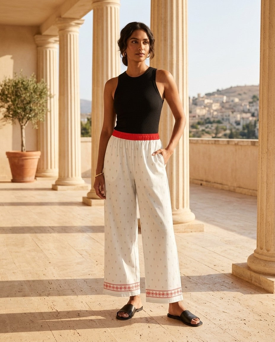 Buti — Mughal Sprig Print Wide-Leg Trousers — view 6