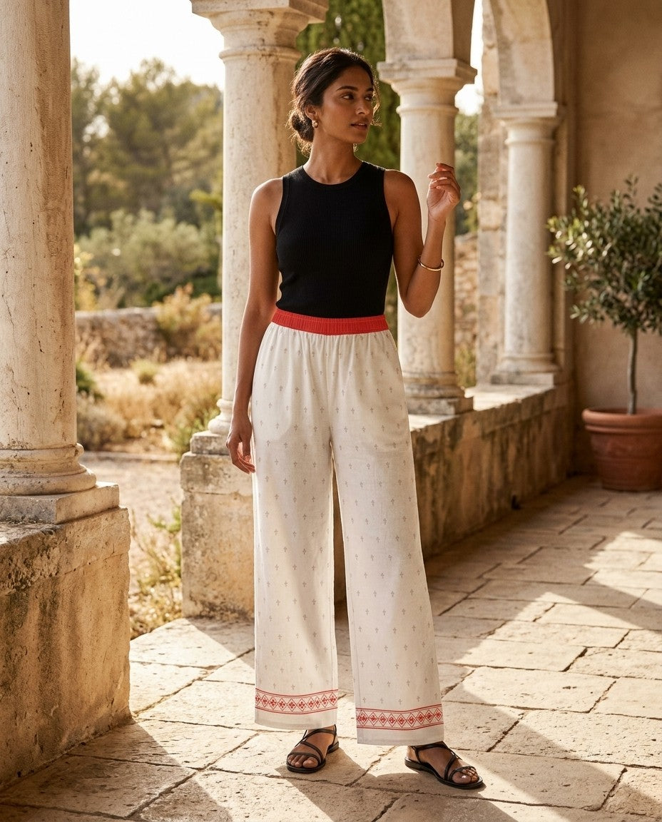 Buti — Mughal Sprig Print Wide-Leg Trousers — view 17