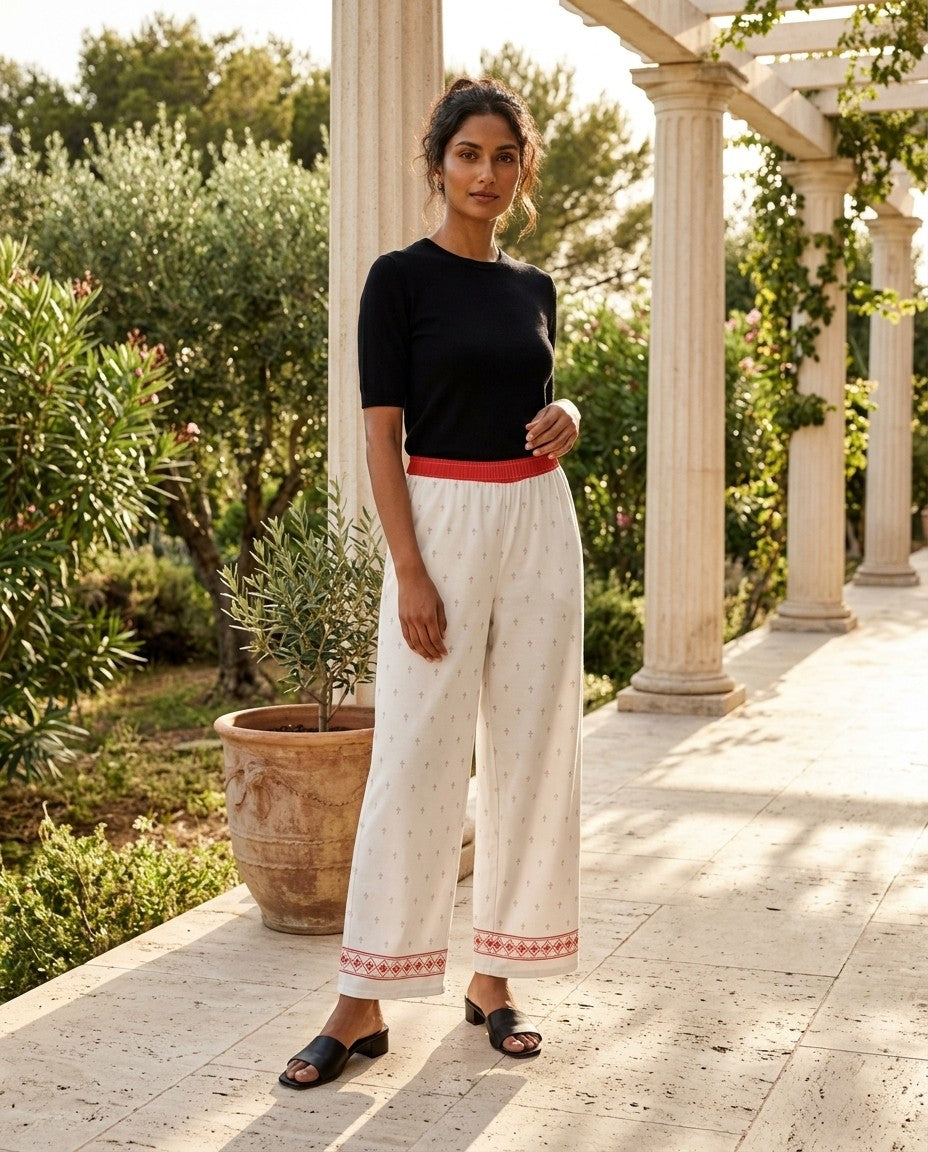 Buti — Mughal Sprig Print Wide-Leg Trousers — view 18