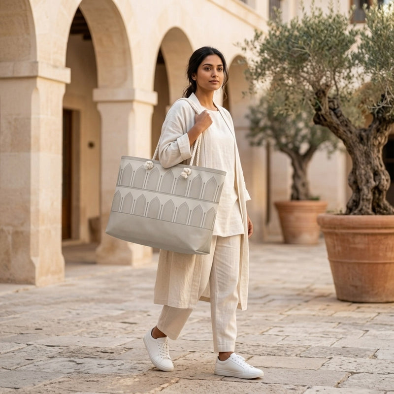 Greige Arcade — Mughal Arch Weekender Bag