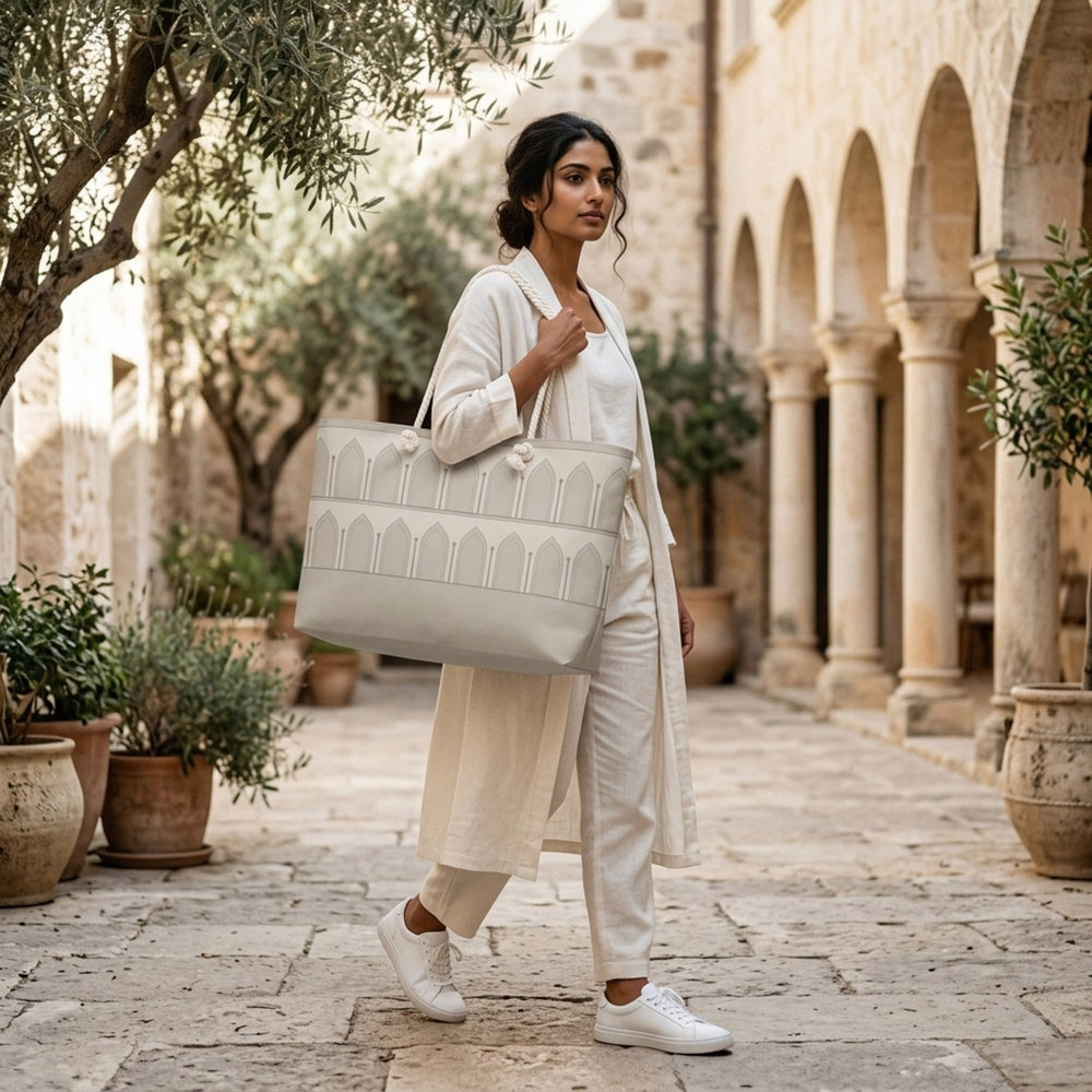 Greige Arcade — Mughal Arch Weekender Bag — view 2