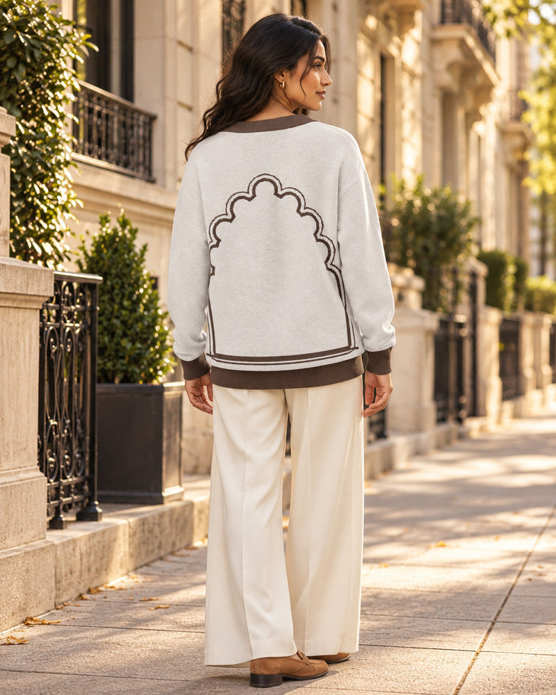 Jharokha — Mughal Arch Jacquard Knit Cardigan