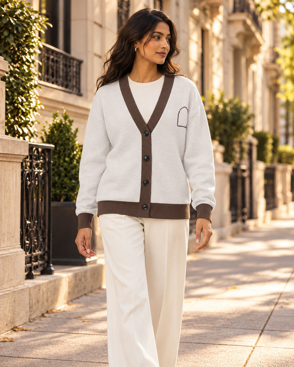 Jharokha — Mughal Arch Jacquard Knit Cardigan — view 2