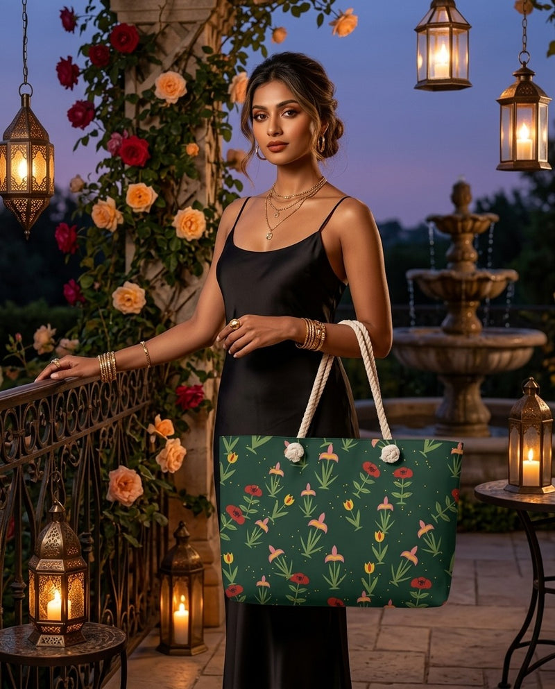 Midnight Garden — Mughal Floral Weekender Bag