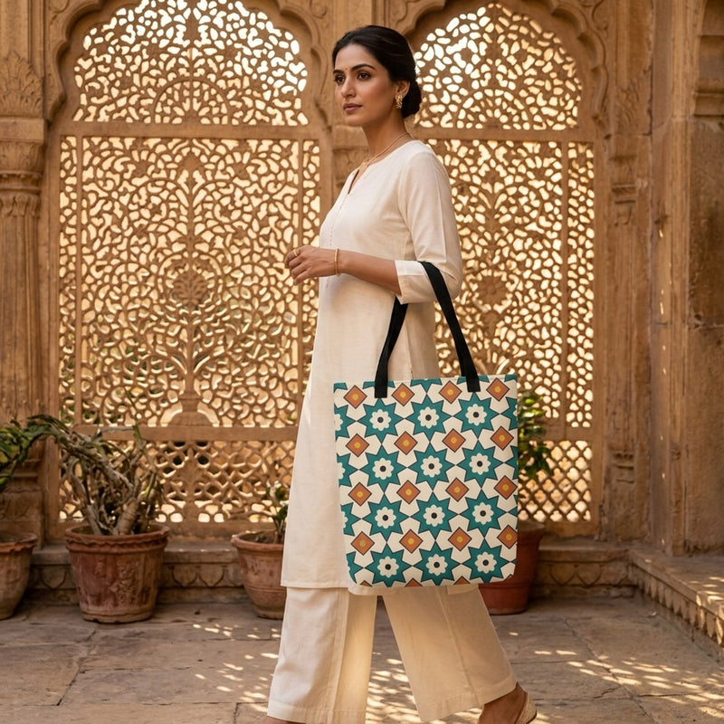 Mughal Mosaic — Star Tile Tote Bag