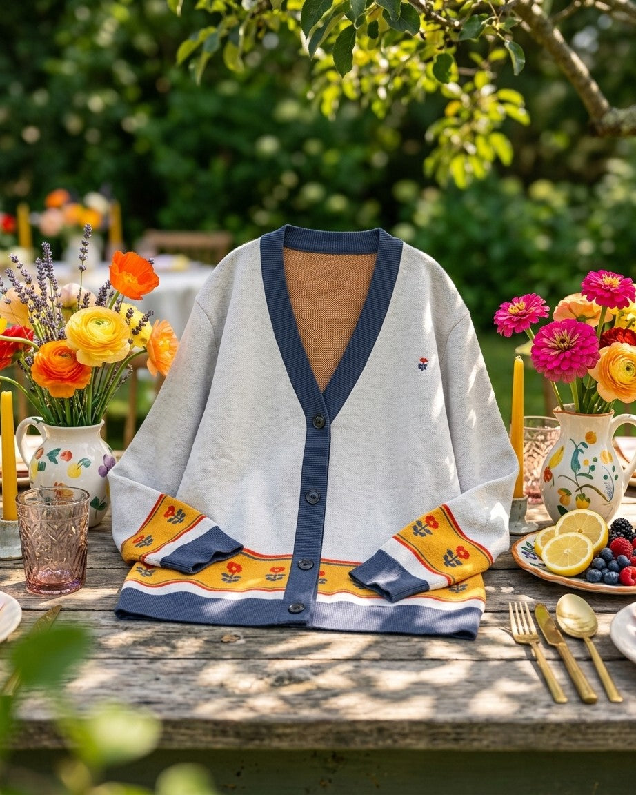 Patka — Shah Jahan Poppy Band Knit Cardigan — view 7