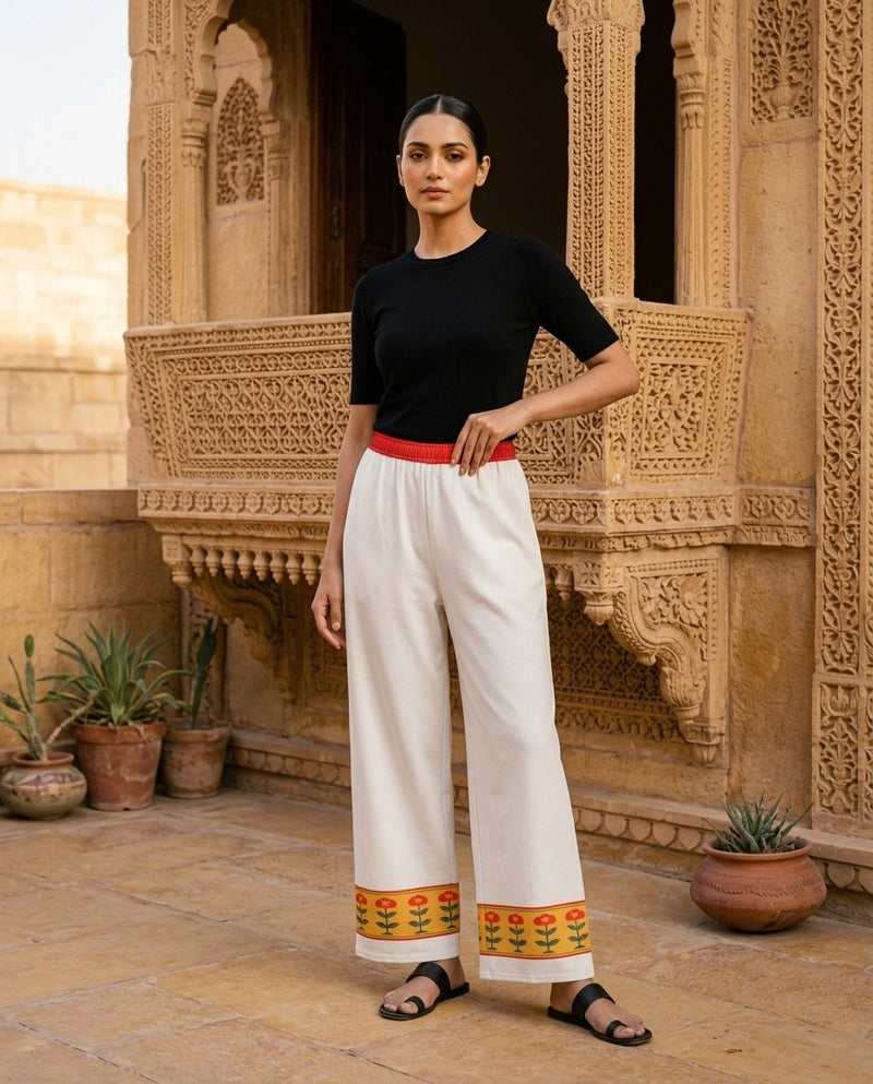 Patka — Poppy Border Wide-Leg Trousers