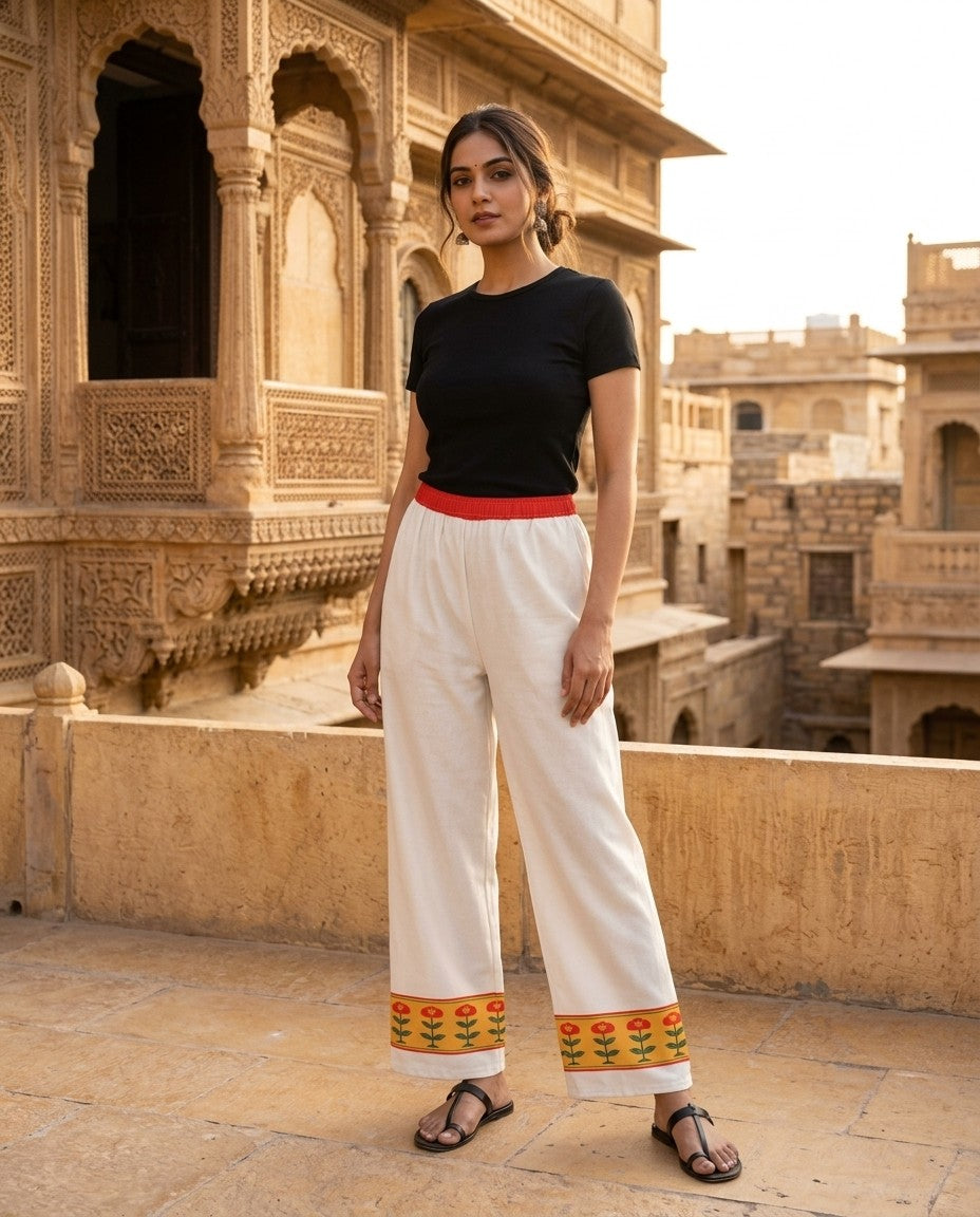 Patka — Poppy Border Wide-Leg Trousers — view 2