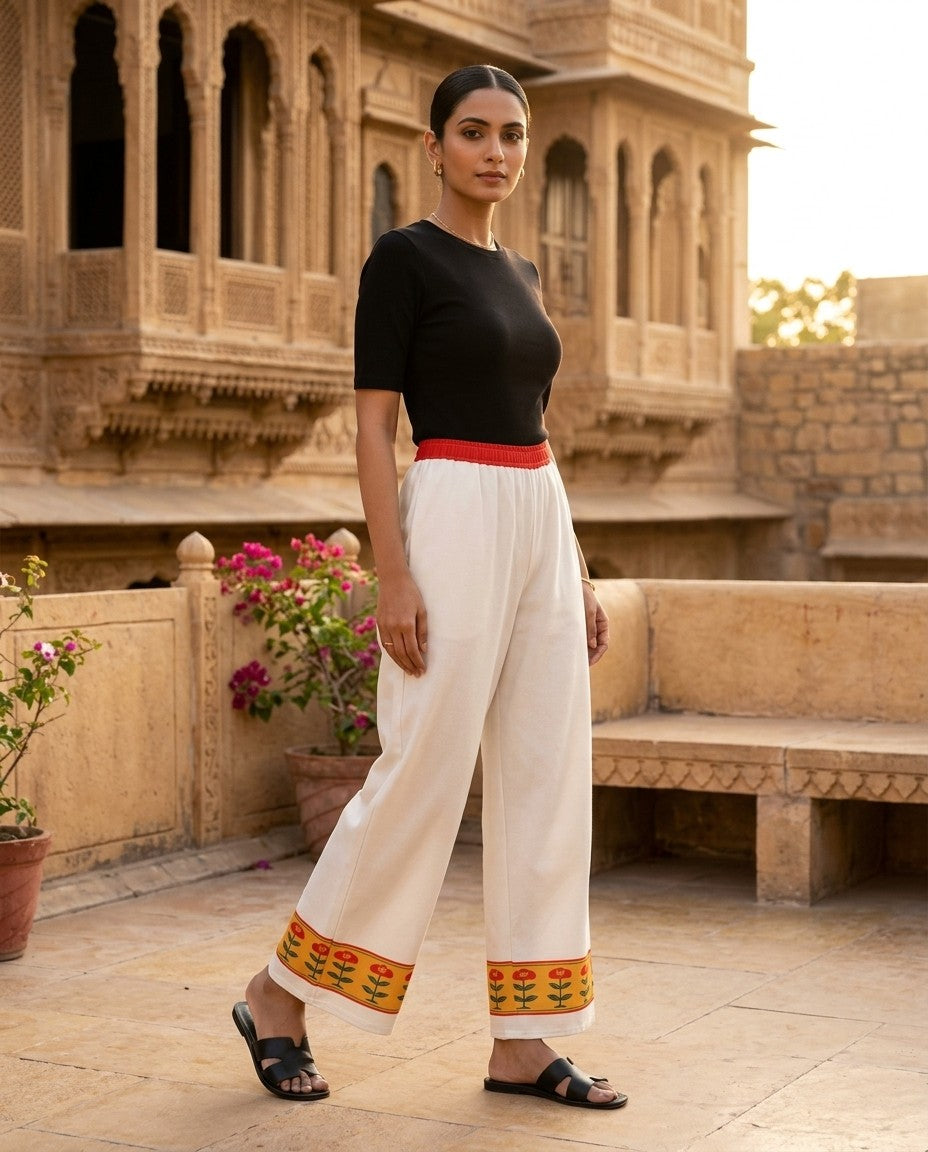 Patka — Poppy Border Wide-Leg Trousers — view 3