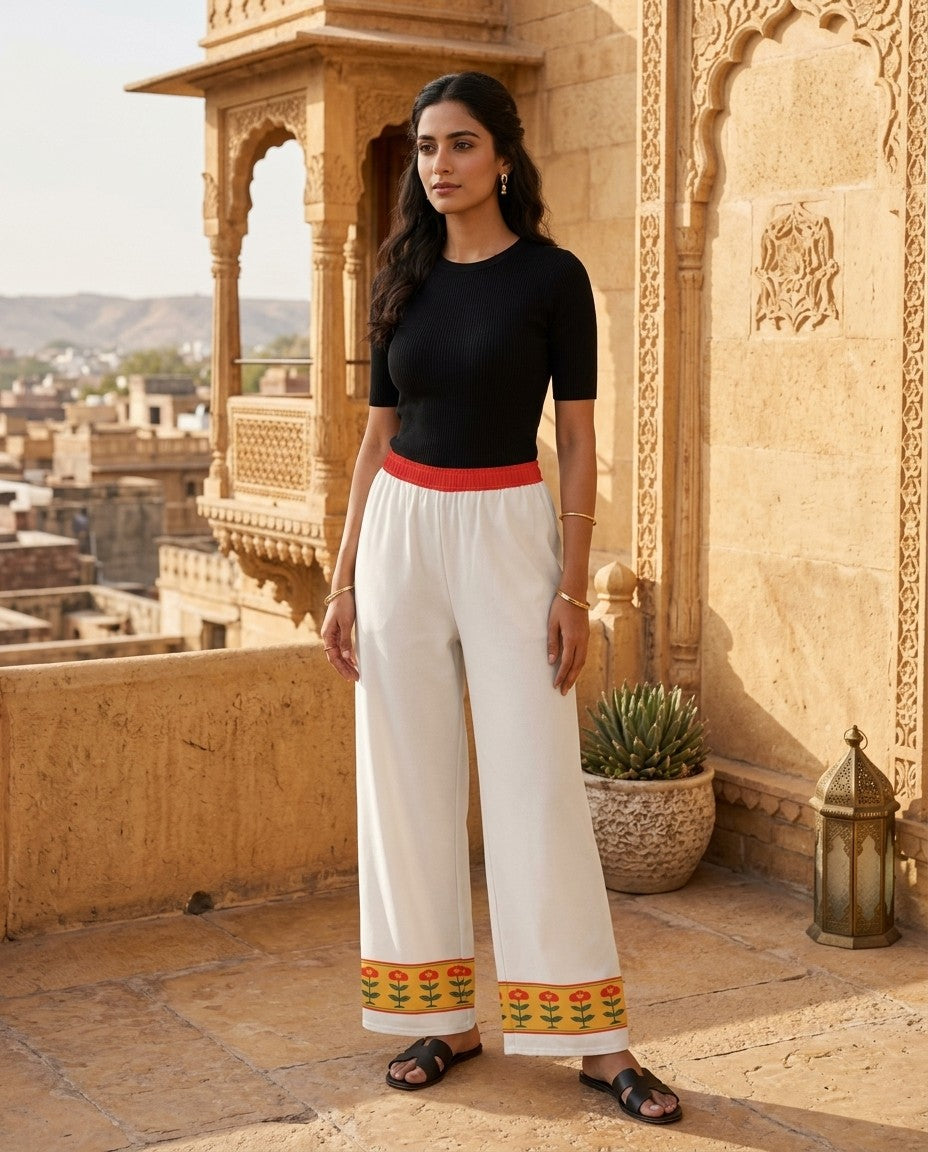 Patka — Poppy Border Wide-Leg Trousers — view 4