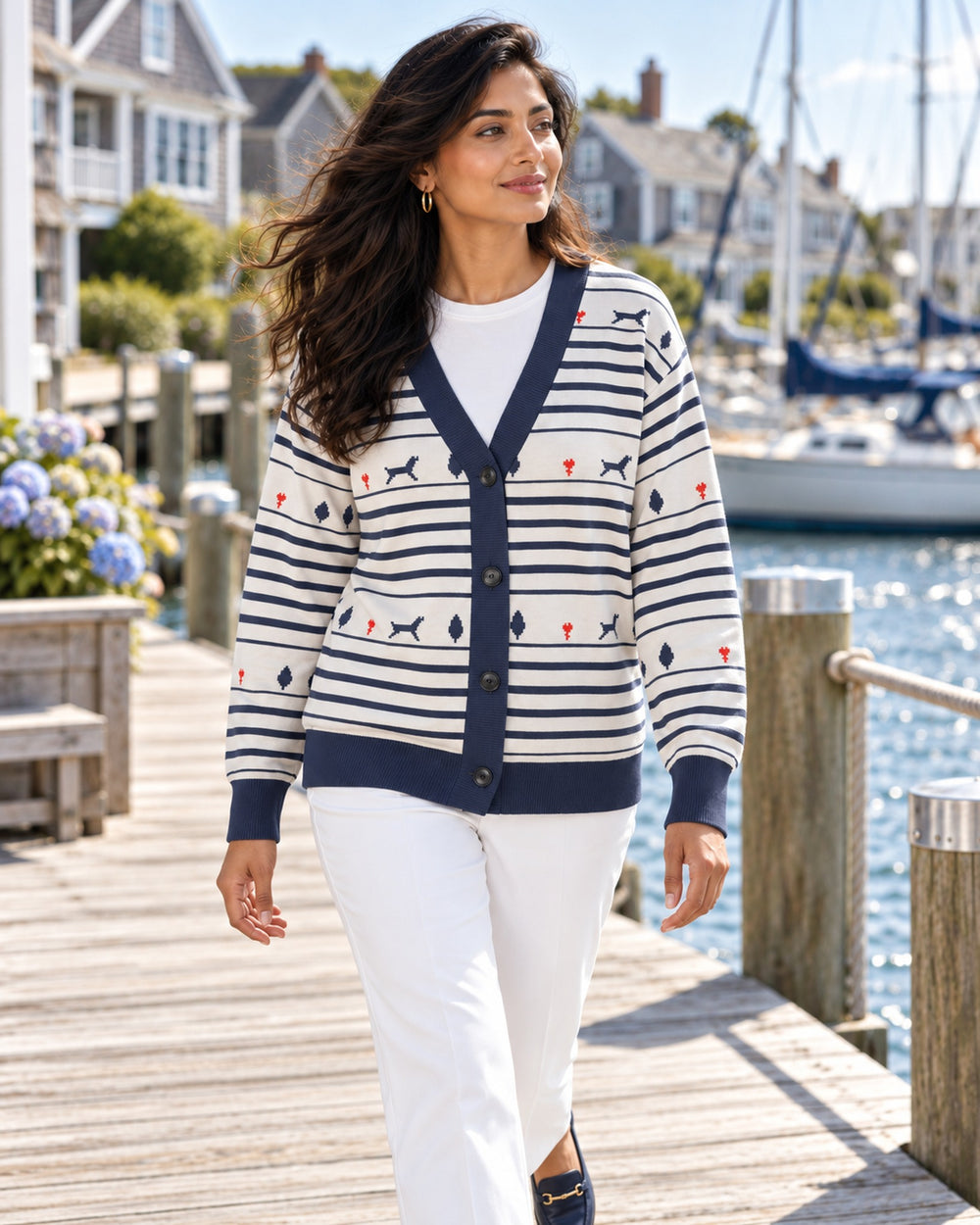 Shikargah — Mughal Hunt Stripe Knit Cardigan — view 2