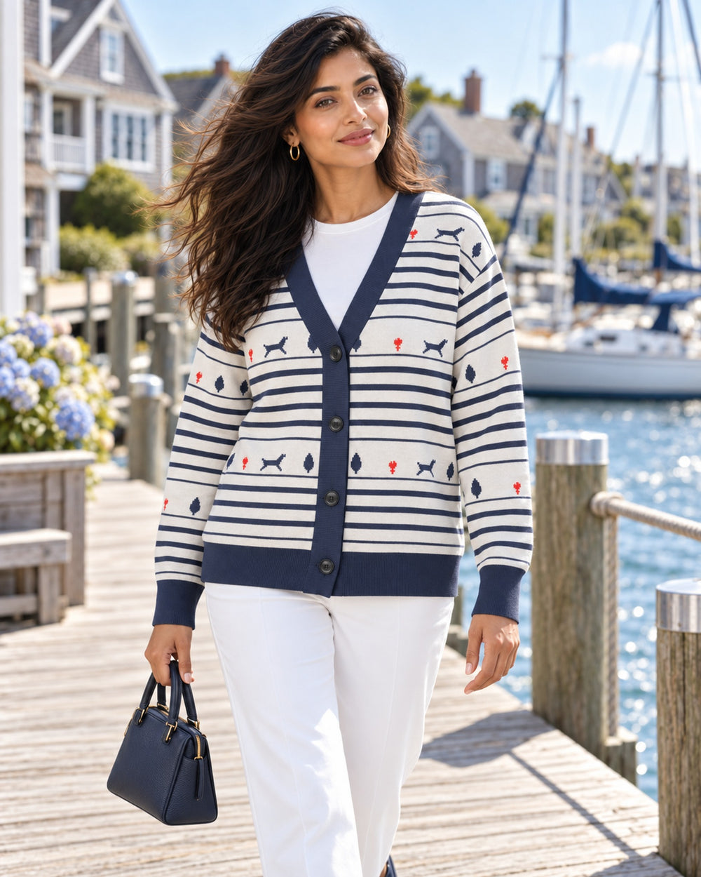 Shikargah — Mughal Hunt Stripe Knit Cardigan — view 3