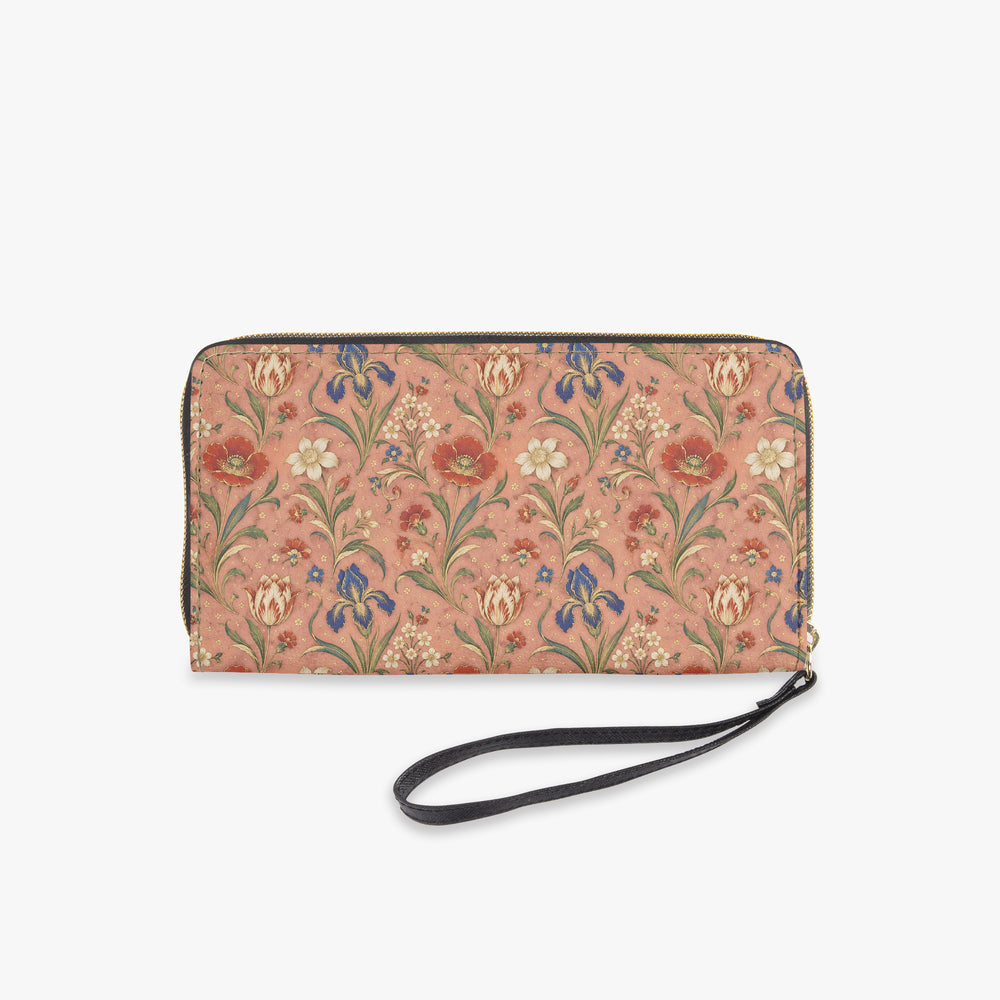 Hashiya Flowers — Apricot Wristlet Clutch Wallet — view 5