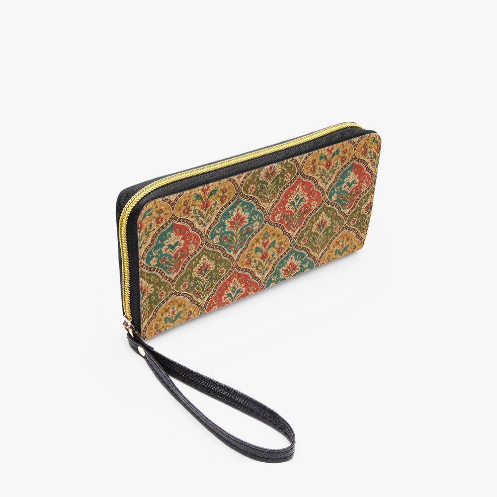 Mehrab Block Print — Ochre & Teal Wristlet Clutch Wallet — view 4