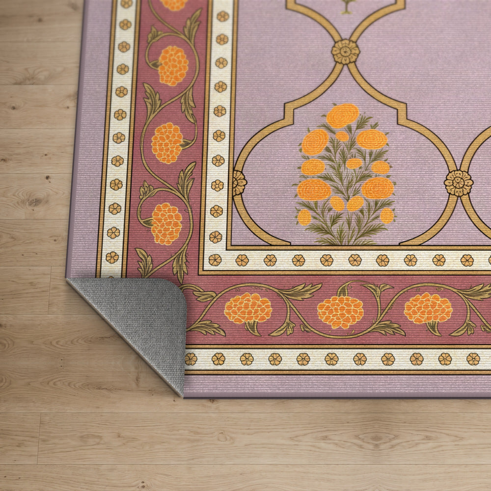 Genda Jaal — Marigold Lattice Mughal Area Rug — view 5